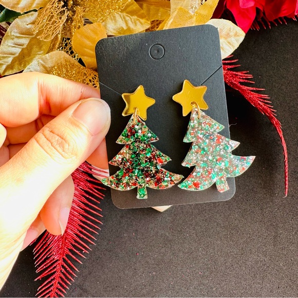Festive Christmas tree Earrings Confetti - Picture 4 of 9